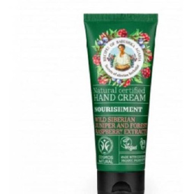 Crema de Maini hranitoare cu extract de Ienupar Siberian Salbatic si zmeura, 75 ml, Bunica Agafia