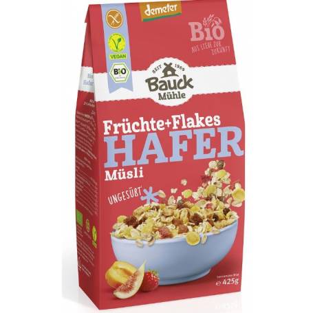 Musli cu fructe si fulgi, Fara gluten Eco-Bio 425g - BauckHof