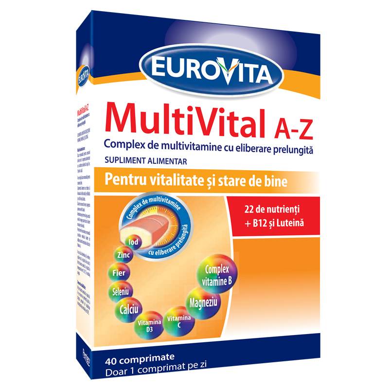 MultiVital A-Z, complex de multivitamine cu eliberare prelungita, 40