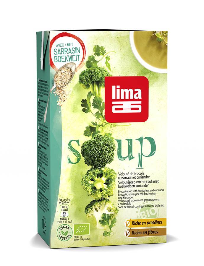 Supa Crema De Broccoli Cu Hrisca Si Coriandru Eco-bio 1l - Lima