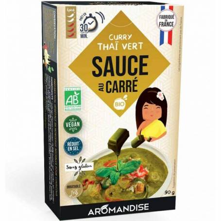 Sos thai curry verde, eco-bio, 5 cuburi, 90 g, Aromandise