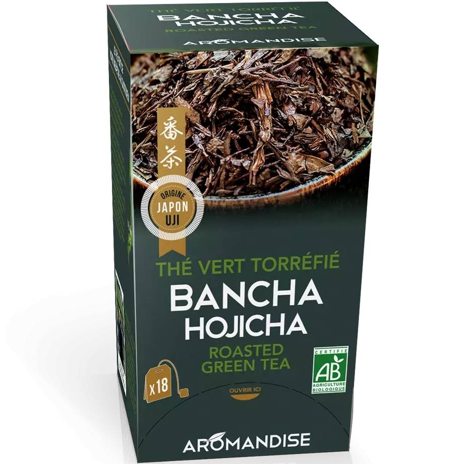 Ceai verde prajit Bancha Hojicha, eco-bio, 18 pliculete x 2g - Aromandise