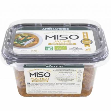 Pasta miso galbena nepasteurizata, eco-bio, 270g - Aromandise