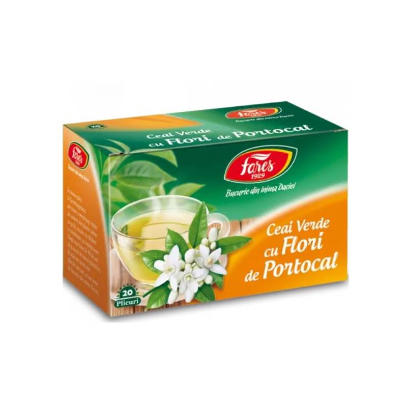 Ceai verde cu flori de portocal 20 plicuri - Fares