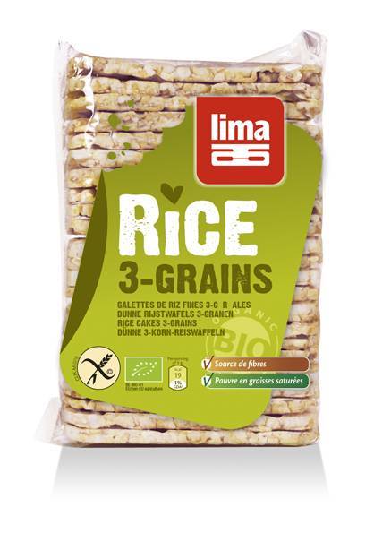 Rondele de orez expandat cu 3 cereale eco-bio 130g - lima