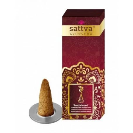 Conuri parfumate Santal cu suport, 10buc – Sattva Ayurveda