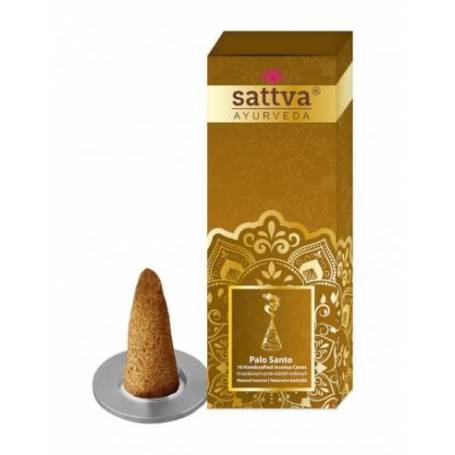 Conuri parfumate Palo Santo cu suport 10buc – Sattva Ayurveda