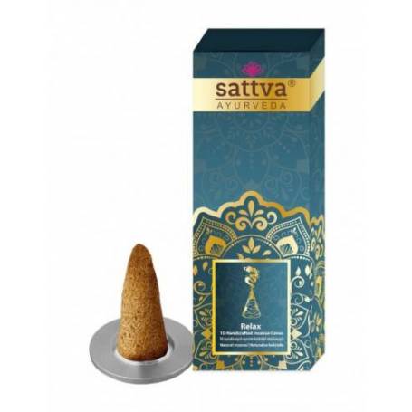 Conuri parfumate Relax cu suport, 10buc – Sattva Ayurveda