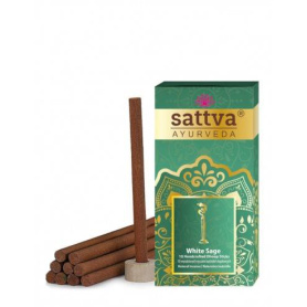 Betisoare parfumate,Dhoop Salvie Alba cu suport, 10buc – Sattva Ayurveda