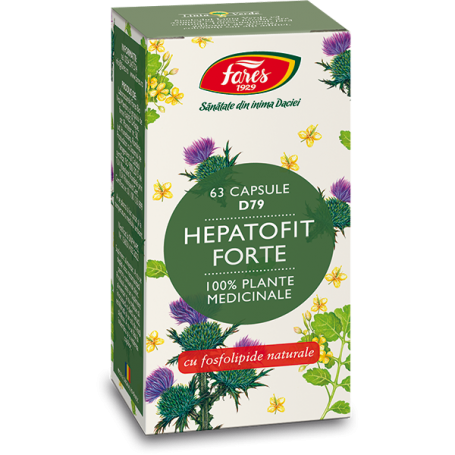 Hepatofit forte, efect puternic hepatoprotector și hepatoregenerator - D79 - 63 cps - Fares