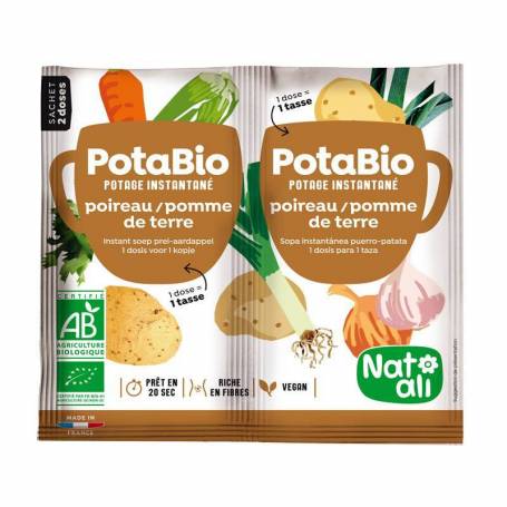 Supa instant cu praz, cartofi si legume Eco-Bio 2 x 8.5g - Nat-ali