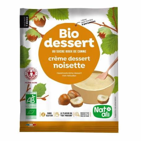Desert crema cu alune de padure, eco-bio, 60 g, Nat-ali