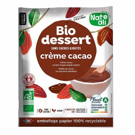 Desert crema cu cacao, eco-bio, 45 g, Nat-ali