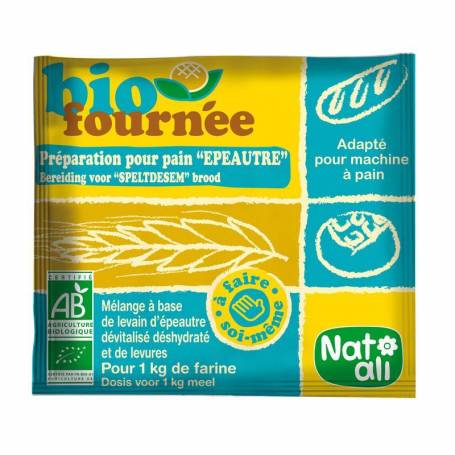 Mix din grau spelta si drojdii pentru paine Eco-Bio 35g - Nat-ali