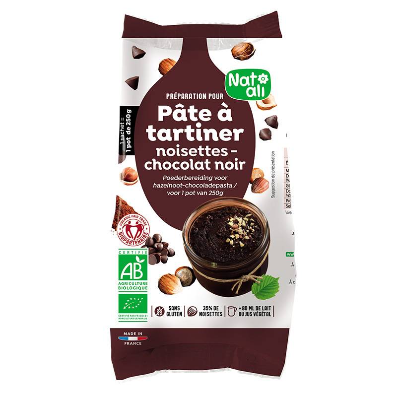 Mix Pentru Crema Tartinabila Alune Si Ciocolata Neagra Eco-bio 170g - Nat-ali