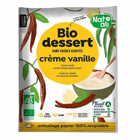 Desert crema cu vanilie, eco-bio, 35 g, Nat-ali