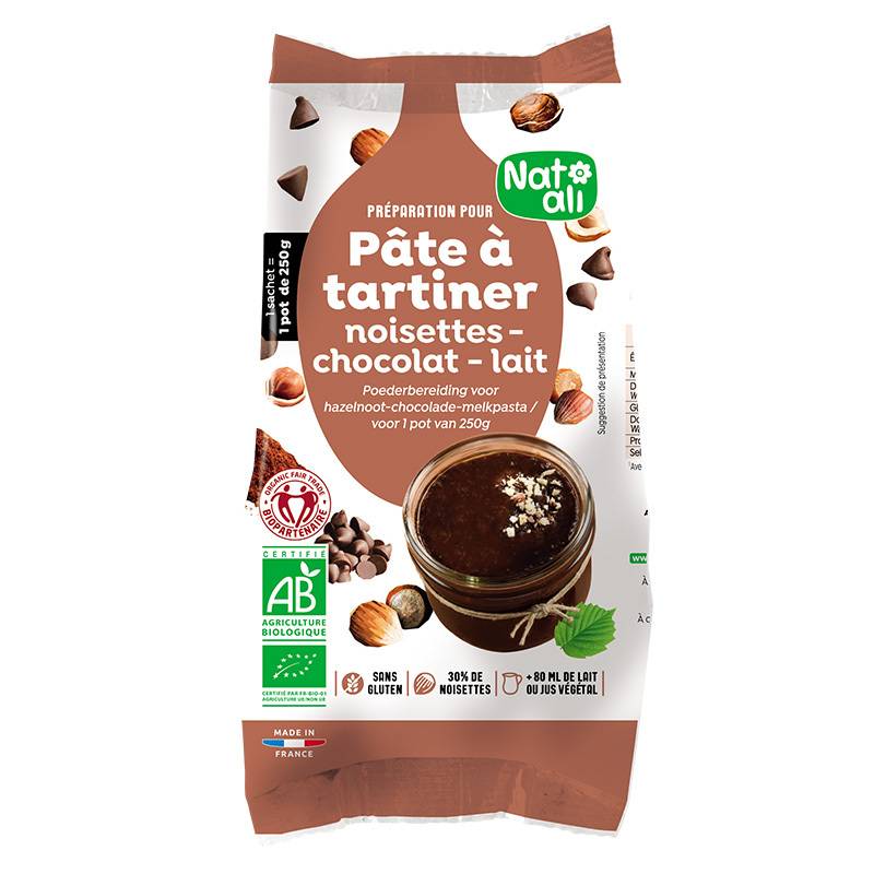 Mix Pentru Crema Tartinabila Alune Si Ciocolata Cu Lapte Eco-bio 170g - Nat-ali