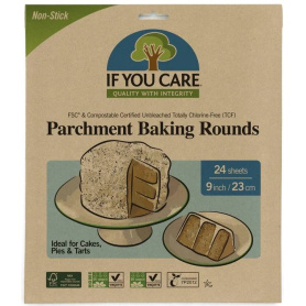 Hartie de copt rotunda, nealbita, fara clor, compostabila, 24buc - If You Care