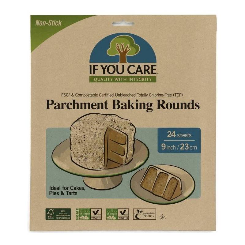 Hartie de copt rotunda, nealbita, fara clor, compostabila, 24buc -