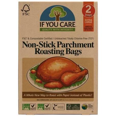 Pungi pentru copt nealbite, fara clor, compostabile, Extra Large, 2 bucati - If You Care