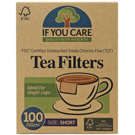 Filtre de ceai scurte, nealbite, fara clor, compostabile, 100 bucati, If You Care