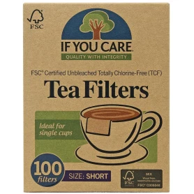 Filtre de ceai scurte, nealbite, fara clor, compostabile, 100 bucati, If You Care
