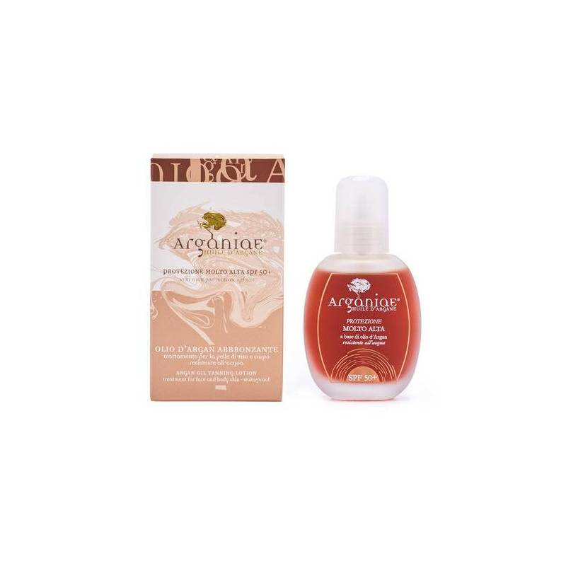 Ulei pentru bronzat cu protectie solara si ulei de argan SPF 50+,