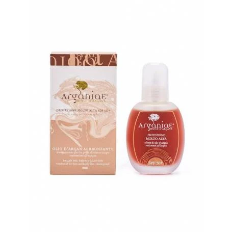 Ulei pentru bronzat cu protectie solara si ulei de argan SPF 50+, 100ml - Argania