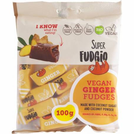 Caramele cu aroma de ghimbir, eco-bio, 100 g, Super Fudgio