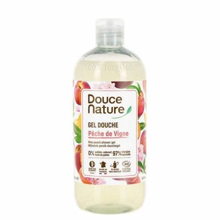 Gel de dus cu piersici, eco-bio, 500ml - Douce Nature