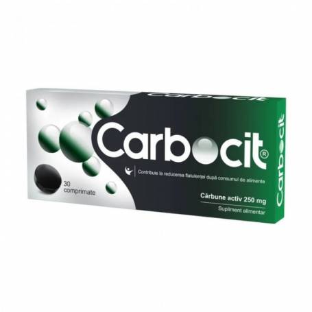 Carbocit, contribuie la reducerea flatulentei, 30 comprimate, BIOFARM