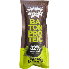 Baton proteic cu cacao si menta, 32% proteine, raw vegan, 45g - Tata Vlad