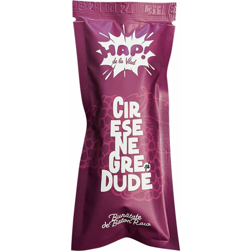 Baton cu cirese si dude, raw vegan, 45g -HAP! de la Vlad