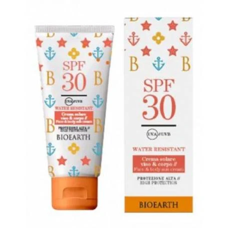Crema solara pentru fata si corp, rezistenta la apa, SPF 30 ,100 ml, Bioearth