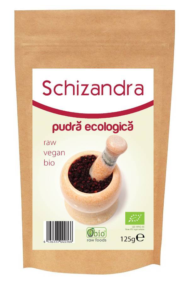 Schizandra pulbere raw eco-bio 125g - obio