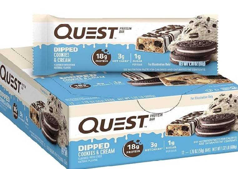 Quest Dipped Protein Bar, Baton Proteic Cu Aroma De Biscuiti Cu Crema, 50 G, Gnc