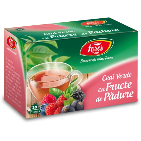 Ceai Verde cu fructe de padure 20 plicuri - Fares