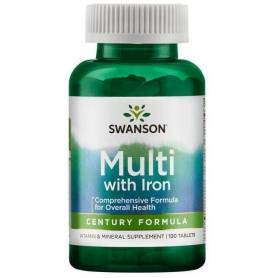 Multivitamin with Iron Century Formula, Multivitamine cu Fier, 130 tablete, Swanson