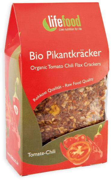 Crackers cu chilli si rosii raw eco-bio 90g - lifefood
