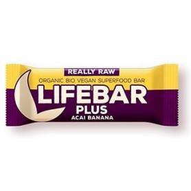 Baton cu acai si banane raw eco-bio 47g - Lifebar Plus