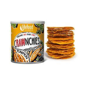 Chips Crawnchies cu dovleac si turmeric raw eco-bio 30g - Lifefood