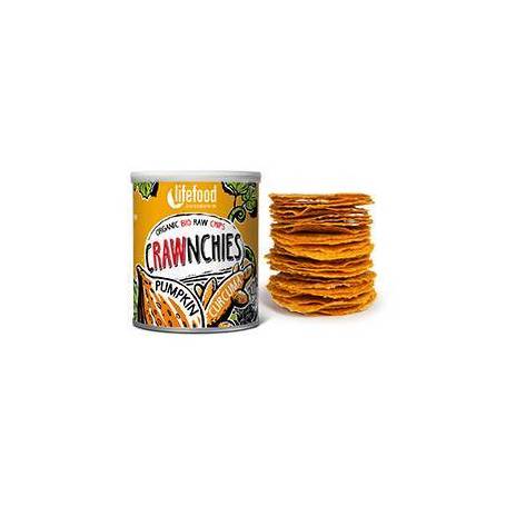 Chips Crawnchies cu dovleac si turmeric raw eco-bio 30g - Lifefood