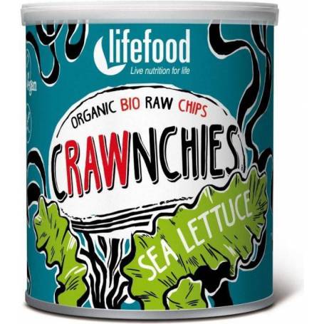Chips Crawnchies cu sea lettuce (alge) raw eco-bio 30g - Lifefood