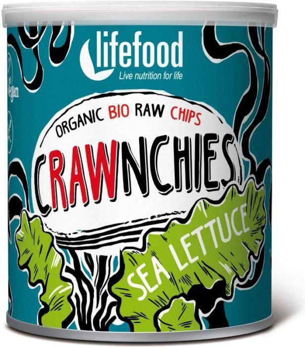 Chips crawnchies cu sea lettuce (alge) raw eco-bio 30g - lifefood