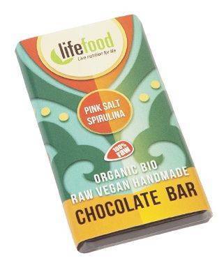 Ciocolata MINI cu spirulina si sare de Himalaya raw eco-bio 15g - Lifefood