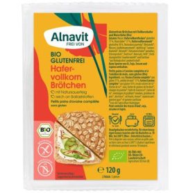 Chifle cu ovaz integral fara gluten, eco-bio, 120g, 2 bucati. Alnavit