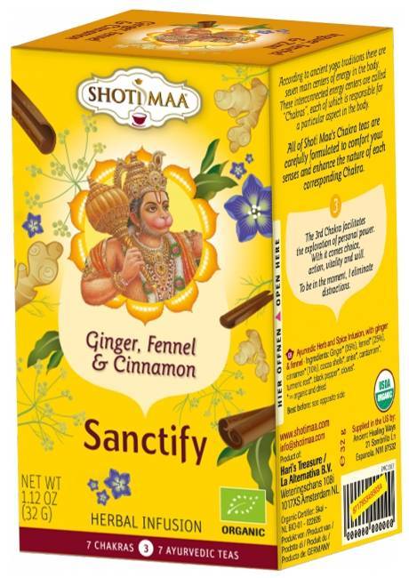 Ceai shotimaa chakras -sanctify – ghimbir, fenicul si scortisoara eco-bio 16dz - shotimaa