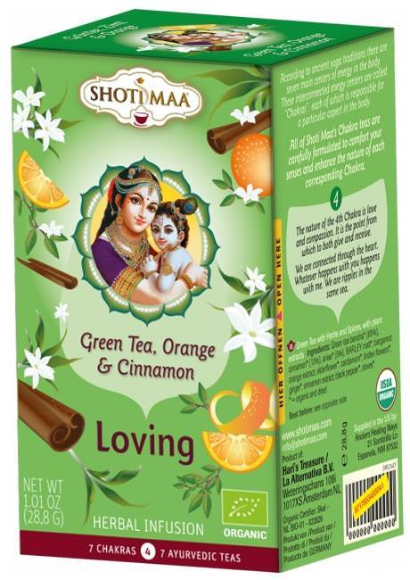 Ceai shotimaa chakras - loving – ghimbir, portocala si scortisoara eco-bio 16dz - shotimaa