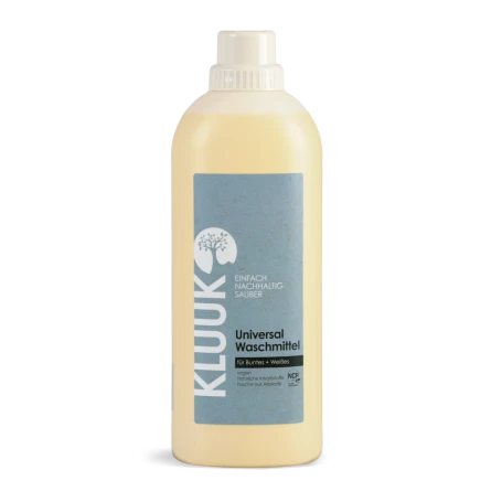 Detergent ecologic universal lichid pentru rufe colorate si albe, 1L, Kluuk