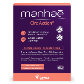 MANHAE CIRC ACTION - circulatie venoasa sanatoasa - 30 capsule vegetale, VITAVEA